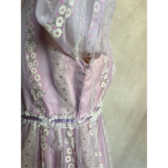 Vintage Gunne Sax Style Prairie Dress Floral - Picture 6 of 10